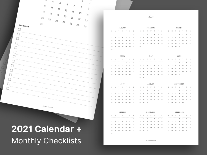 2021 Printable Calendar Sketch Resource
