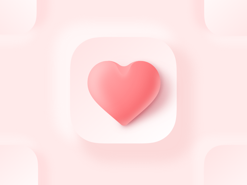 Recurso de boceto de icono del corazón de aspecto 3D