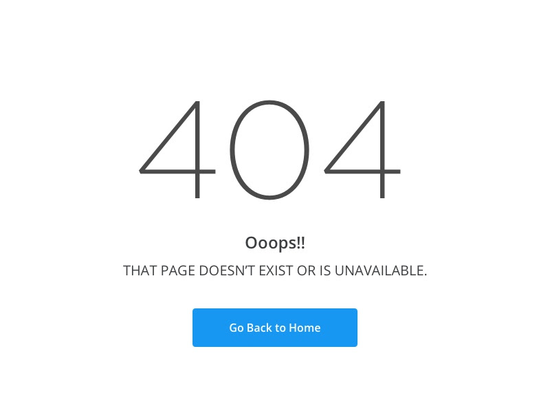 Простая 404 страница эскиз ресурса