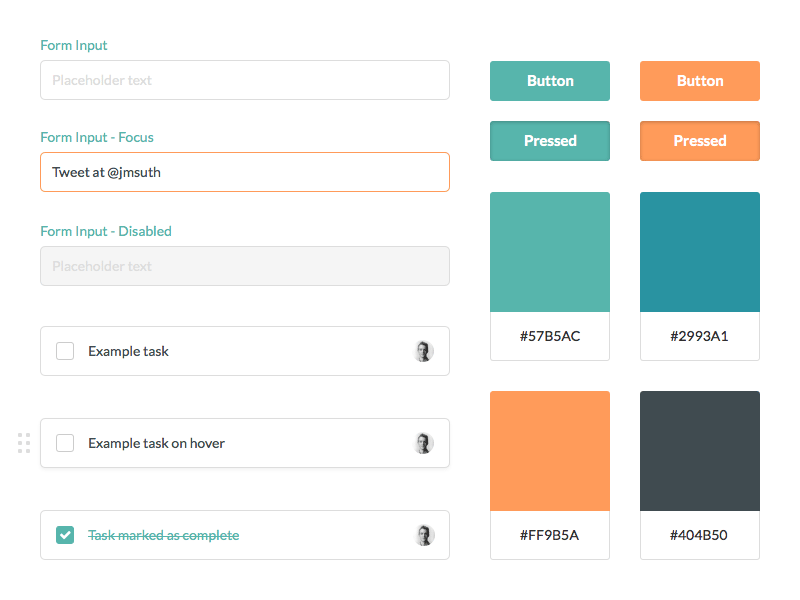 Kit de interfaz de usuario simple + Paleta de colores