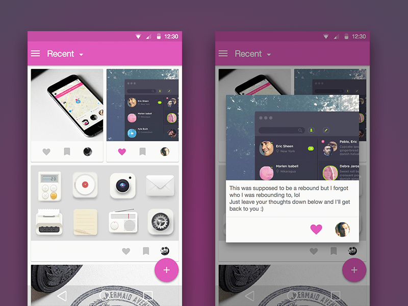 Material-DRIBBBLE-Client-UI-Skizzierungsressource