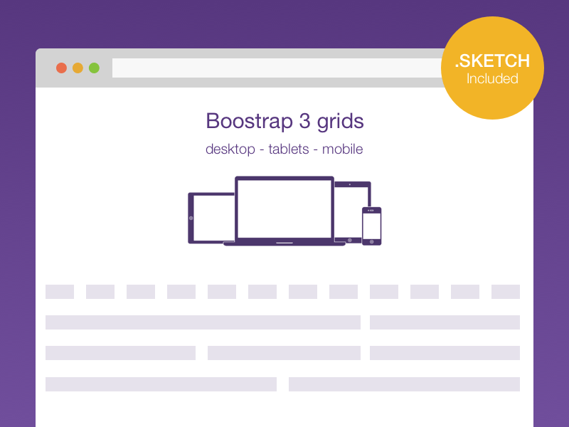 Bootstrap3 grids template Sketch Resource