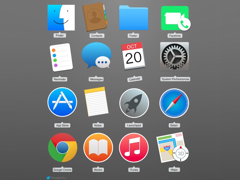 Yosemite OSX-Icons-Skizzierungsressource