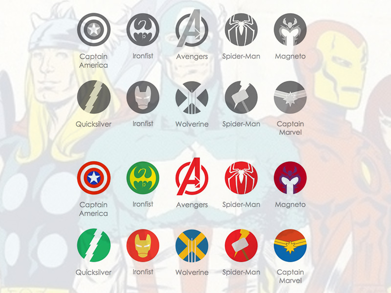 Иконы Marvel Sketch ресурсов