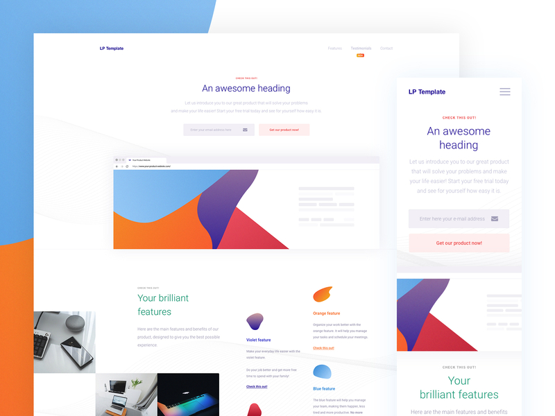 All Purpose Landing Page Sketch Resource