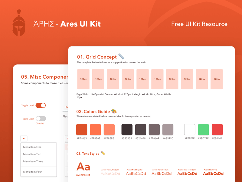 Ares Web UI Kit Sketch Ressource