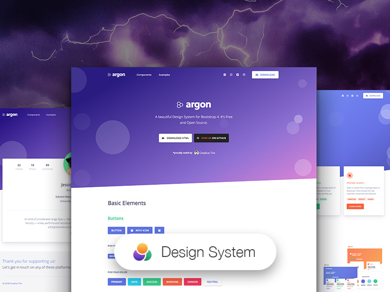 Argon Design System Sketchnressource