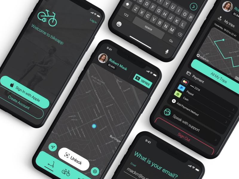 Bike и Scooter Ui Kit Sketch Ресурс