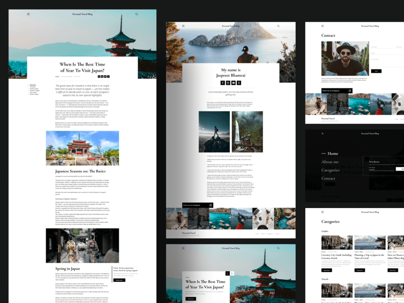 Einfache UI Blog Template Sketch Ressource