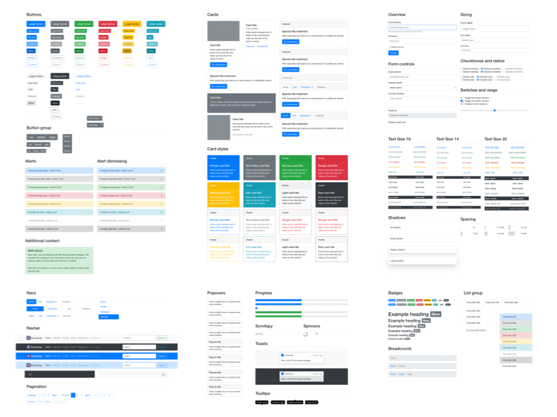 Bootstrap 4 UI-Kit-Skizzierungsressource