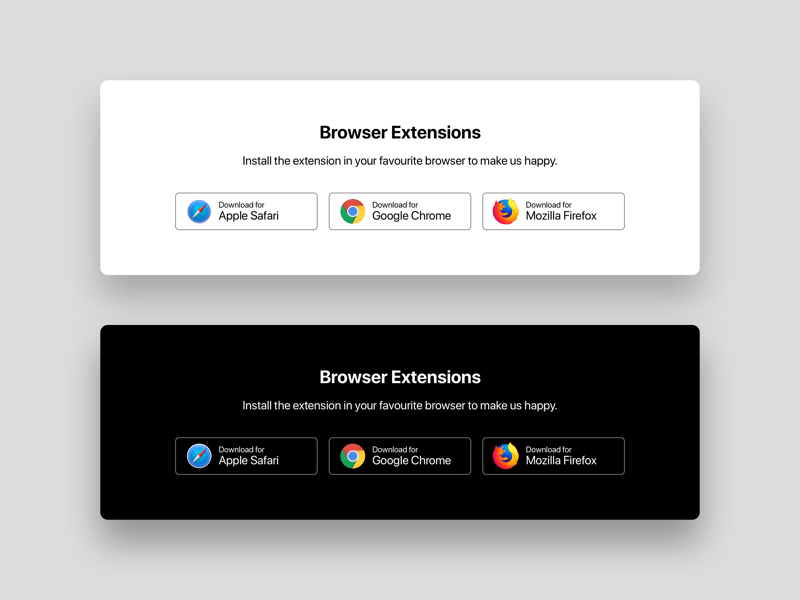 Browser Extensions Download Buttons Sketch Resource