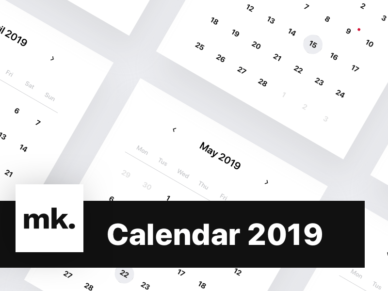 Kalender 2019 Skizzierungsressource