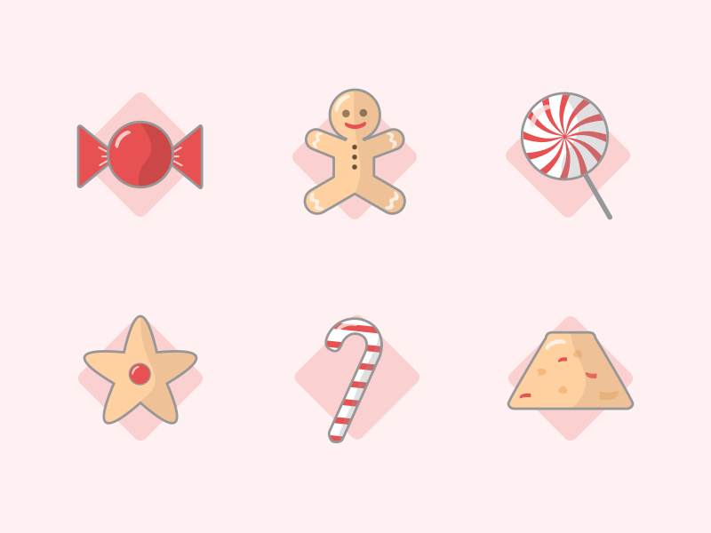 6 Candy Icons Skizzierungsressource