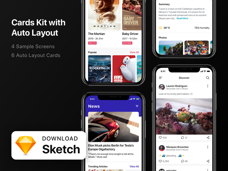Card UI Kit with Auto Layout