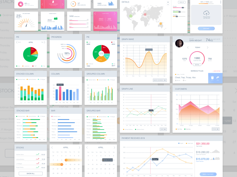 Charts and Diagrams Kit Sketch Resource