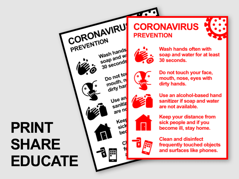 Coronavirus Flyer Public Warning Sketch Resource