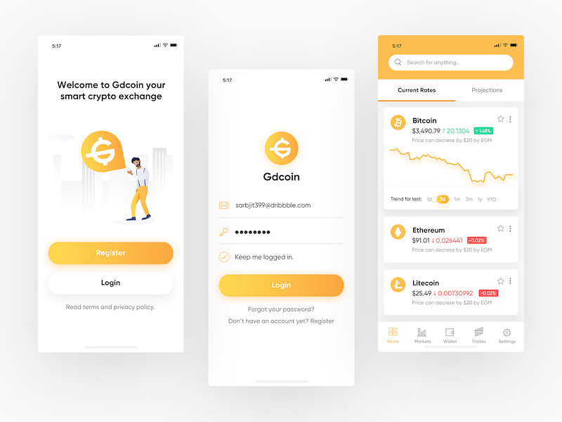 Криптобиржа App Sketch ресурсов