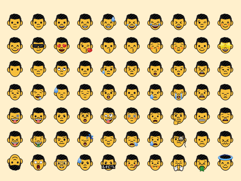 Resumen de bosquejo de la plantilla Emoji personalizada