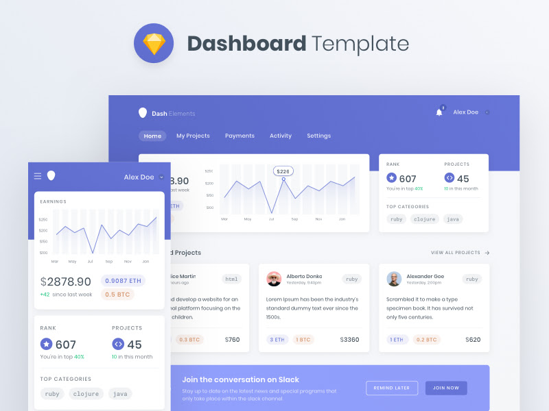 Dashboard Elements Sketch Resource