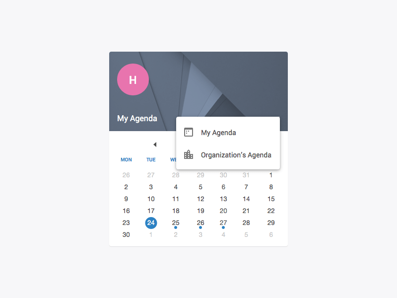 Widget de calendario boceto recurso