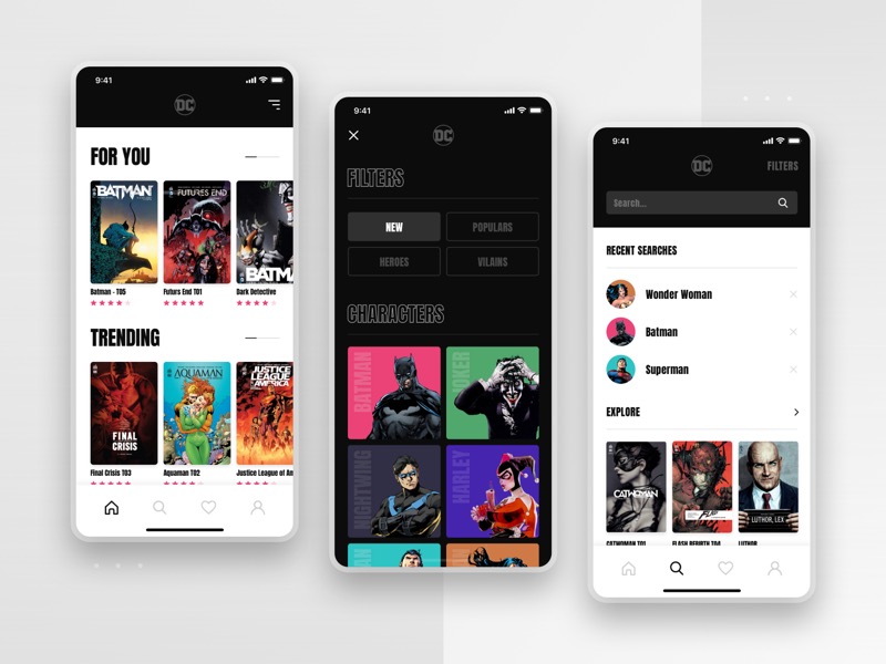 DC Comics Concept App Sketch Resource