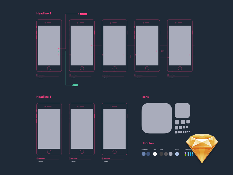 Ressource de croquis de modèle de diagramme