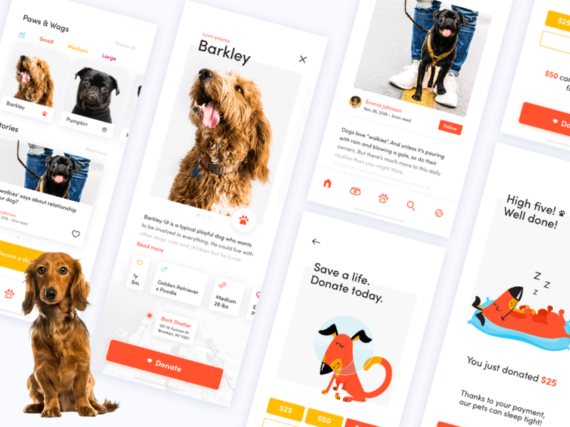 Hundespenden-App-Konzept-Skizzierungsressource