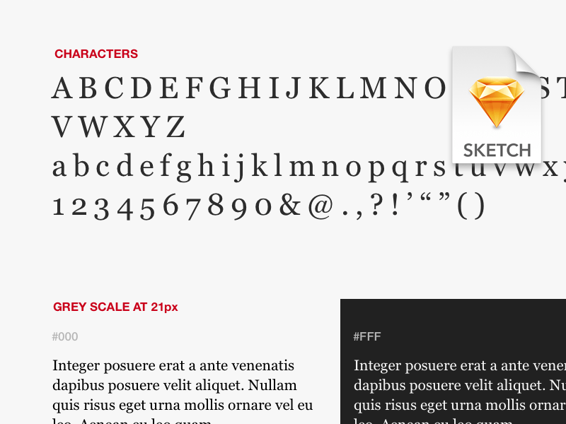 Font Specimen for Sketch Sketch Resource