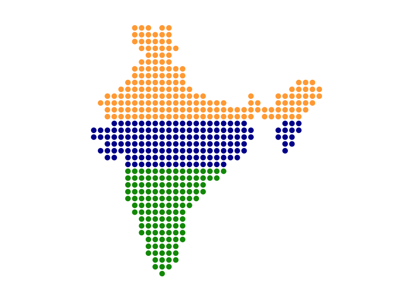 Mapa punteado de la India Sketch Recurso