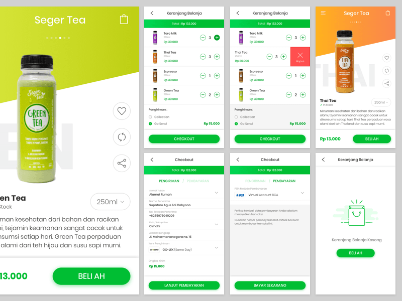 Aplicación de bebidas con recurso de boceto de pago