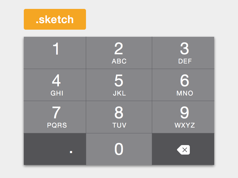 iOS 8ダーク数値キーボードSketchリソース