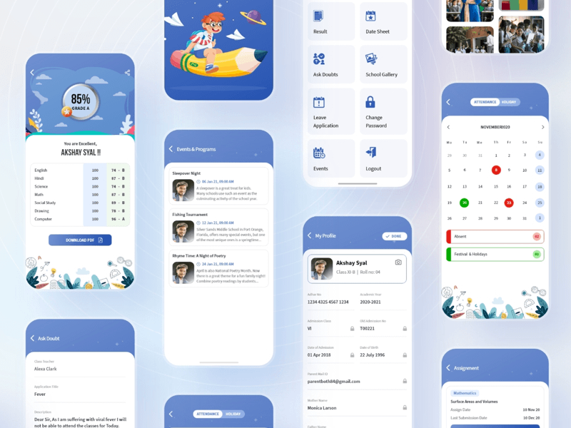 School App UI Kit Sketch Resource