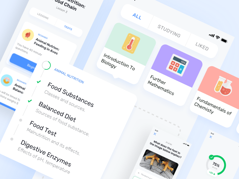 E-learning App UI Kit Sketch Resource