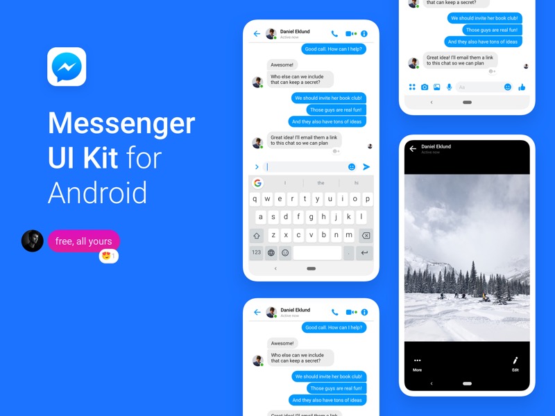 Android Facebook Messenger UI Kit Sketch Resource