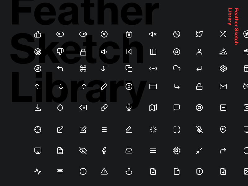 200 iconos - Feather Sketch Library Sketch Resource