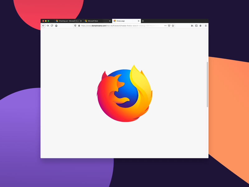 Firefox Браузер Mockup Sketch ресурсов