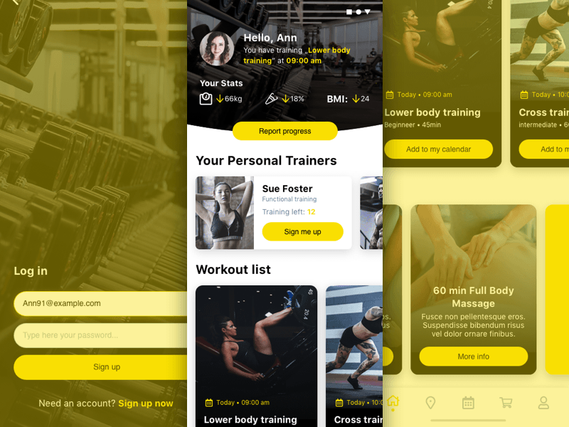 Einfache Fitness-App-Konzeptskizze-Ressource