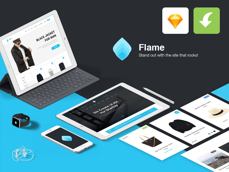 Flame UI Kit for Sketch App