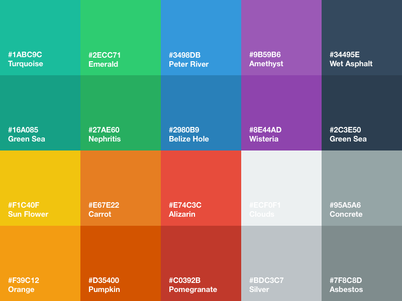 Recurso de bosquejo de la paleta de colores UI plana