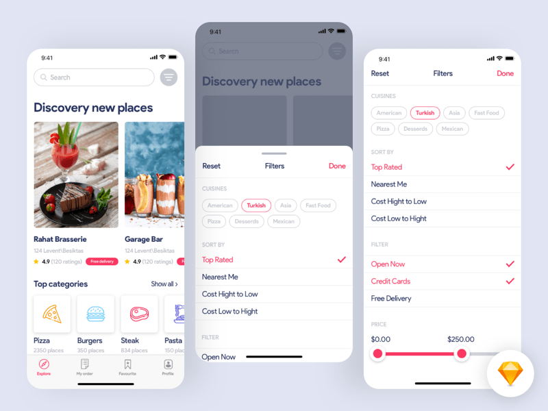 Food Order App Sketch Resource