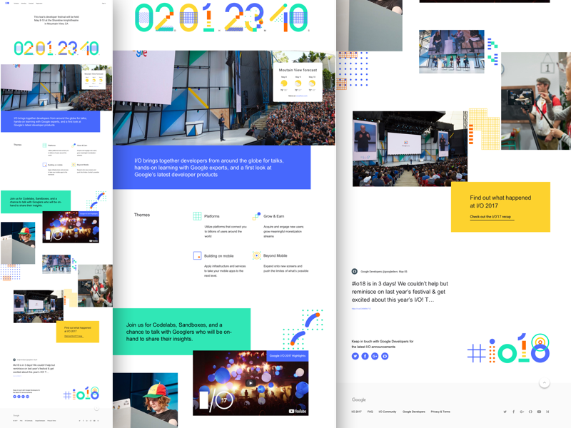 Google I / O 2018 Página de inicio Sketch Recurso