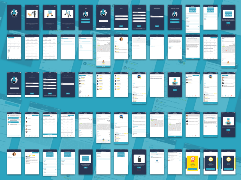 Ressource de croquis de concept de l'application Handyman