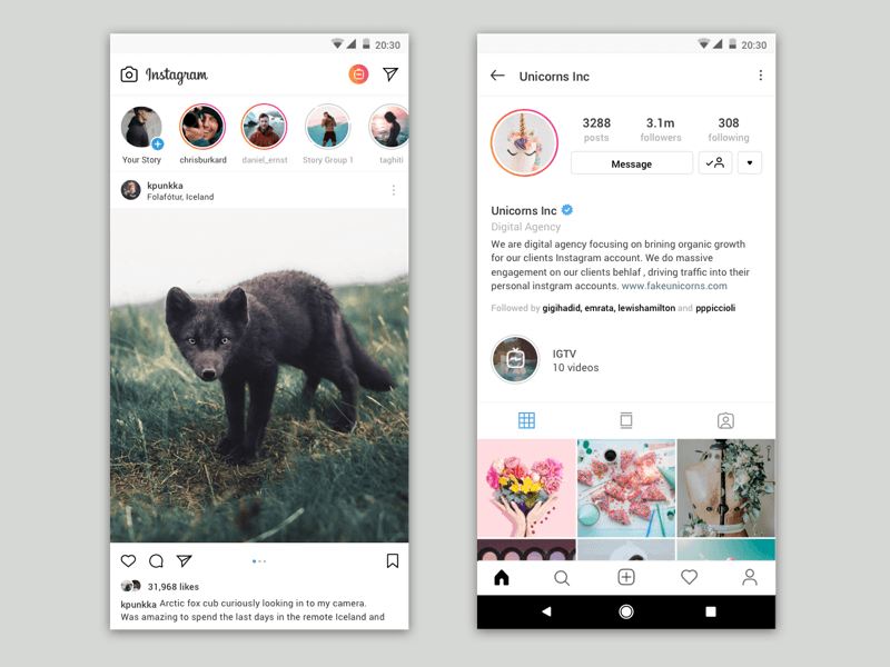 Instagram-Stories Konzept-Skizzierungsressource