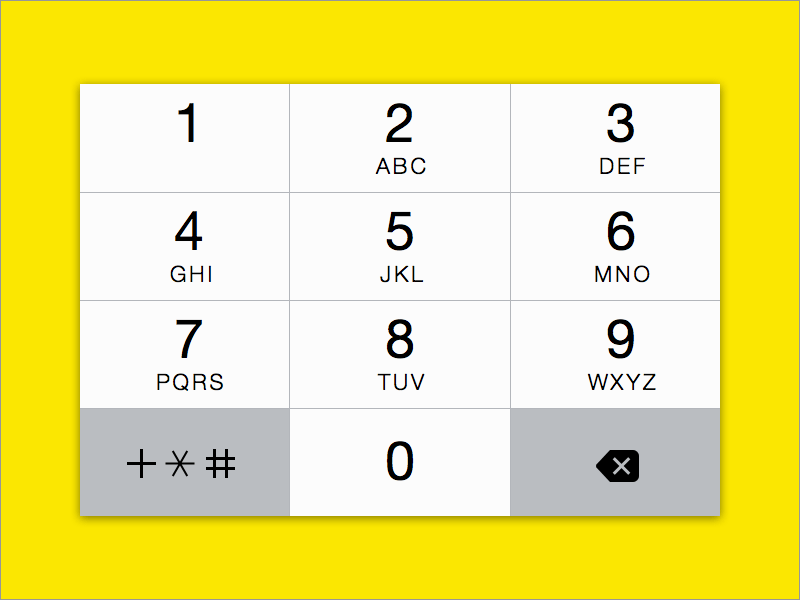 Numerische Tastatur für iOS 7 Skizzierungsressource