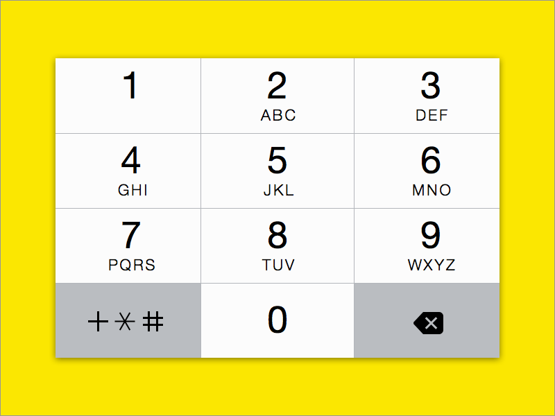 Clavier numérique pour la ressource de croquis iOS 7