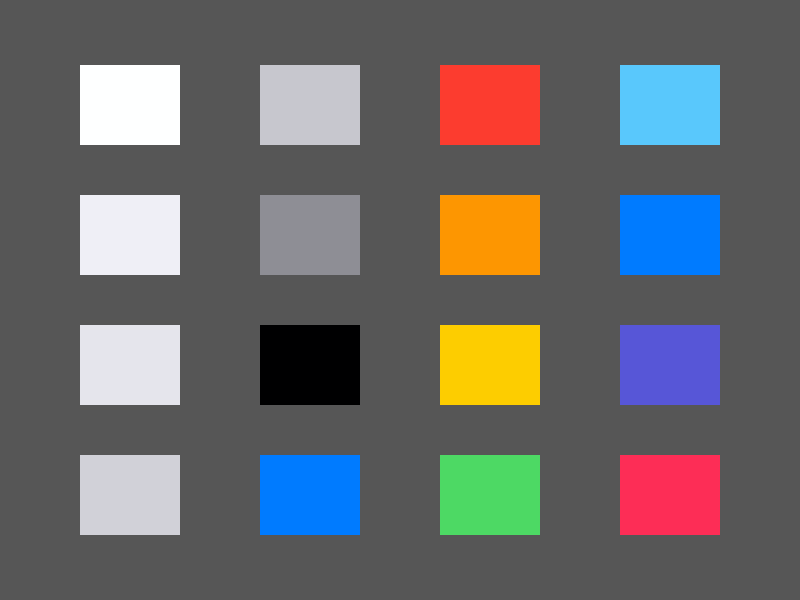 iOS Color Palette Sketch-Ressource