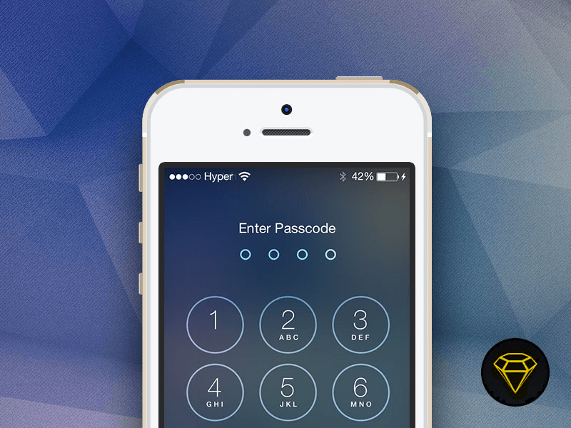 iOS 7 sperren mit Passcode-Bildschirm-Skizzierungsressourcen