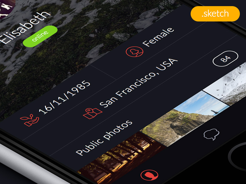 iOS Messaging-App-Sketch-Ressource