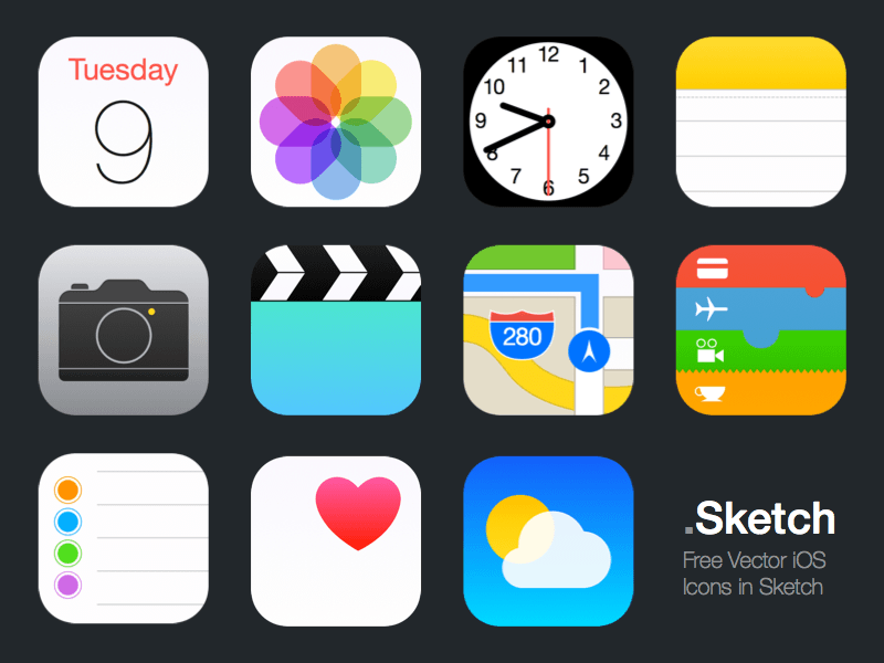 Vector iOS Icons Sketch Resource