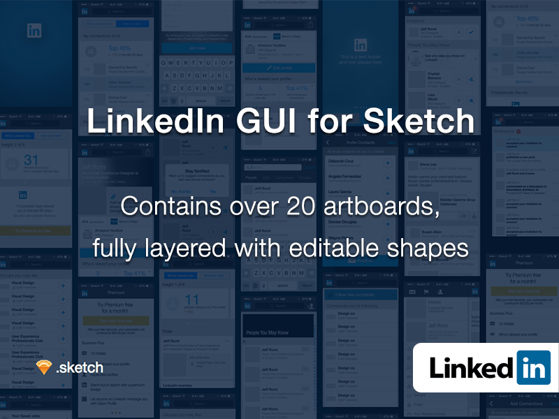 SketchSketchリソースのためのLinkedIn GUI